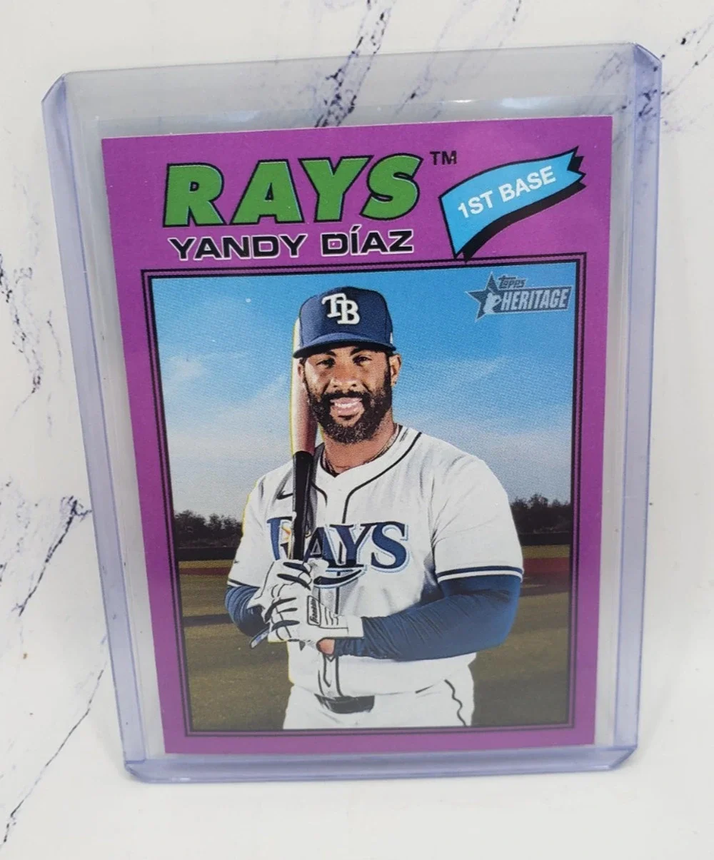 2026 Topps Heritage Yandy Diaz Purple Border #47 Tampa Bay Rays